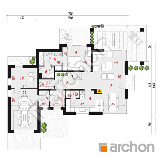 Проект будинку ARCHON+ Будинок в арабісах План першого поверху