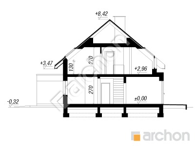 Проект дома ARCHON+ Дом в арабисах Розріз будинку