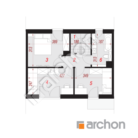Проект будинку ARCHON+ Будинок в еверніях (С) План мансандри