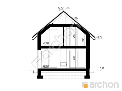 Проєкт будинку ARCHON+ Будинок в сон-траві 7 Розріз будинку