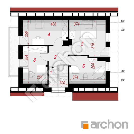 Проект будинку ARCHON+ Будинок в солодках 4 вер.2 План мансандри