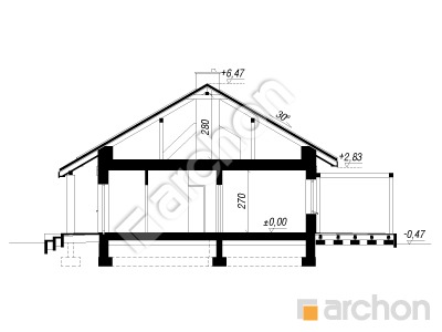 Проект дома ARCHON+ Дом в лещиновнике 7 (Г) Розріз будинку