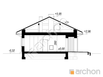 Проект дома ARCHON+ Дом в амерсах Розріз будинку