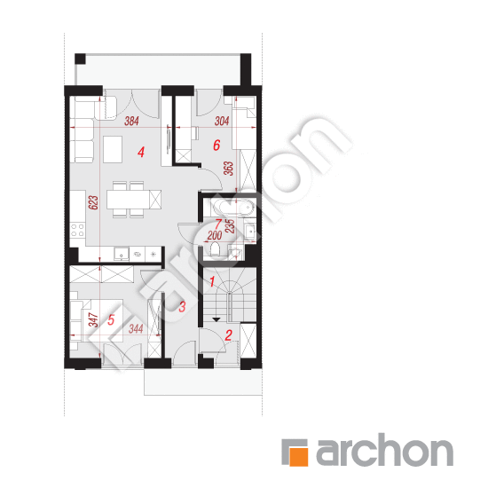 Проект будинку ARCHON+ Будинок при тракті 2 (Р2СА) План мансандри