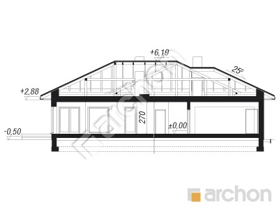 Проєкт будинку ARCHON+ Будинок в джонагольдах 7 (Г2) Розріз будинку