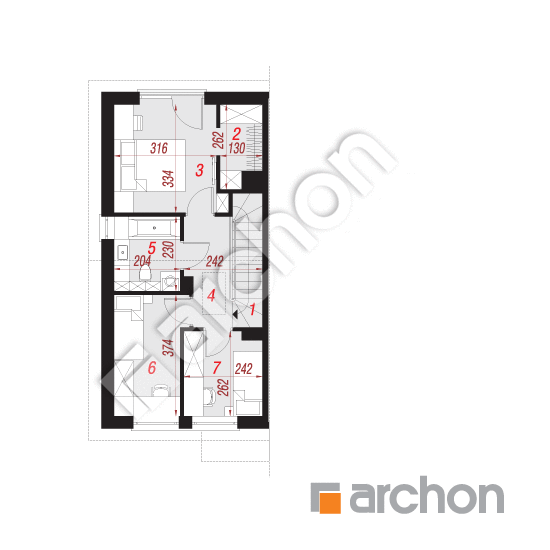 Проект дома ARCHON+ Дом в ривиях 4 (Б) План мансандри