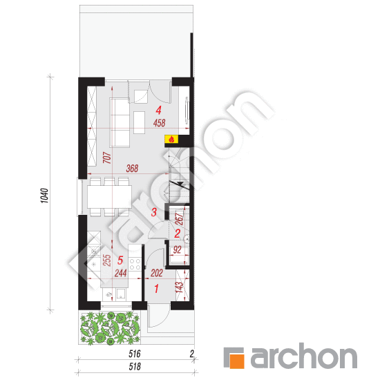 Проект дома ARCHON+ Дом в ривиях 4 (Б) План першого поверху