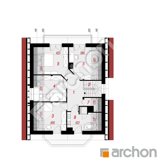 Проект будинку ARCHON+ Будинок під фісташковим деревом вер.2 План мансандри
