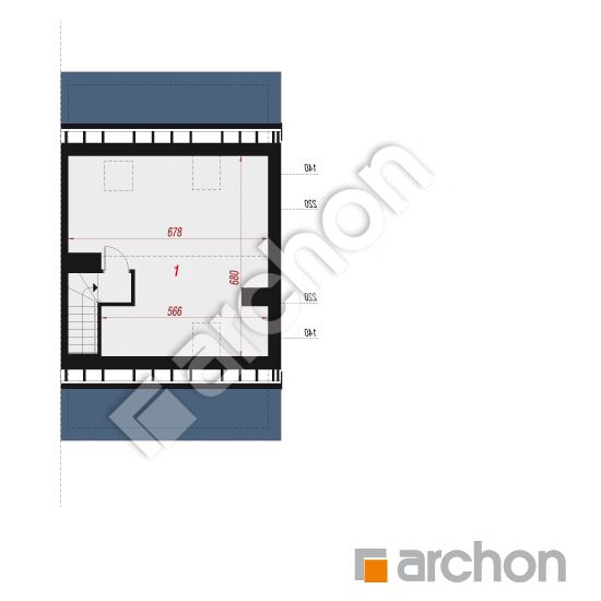 Проект дома ARCHON+ Дом в фиалках 2 (Р2Б) вер.3 План мансандри