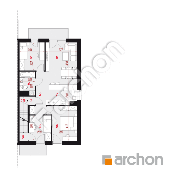 Проект дома ARCHON+ Дом в фиалках 2 (Р2Б) вер.3 План першого поверху