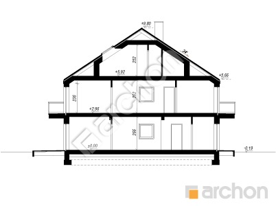 Проєкт будинку ARCHON+ Будинок в фіалках 2 (Р2Б) вер.3 Розріз будинку