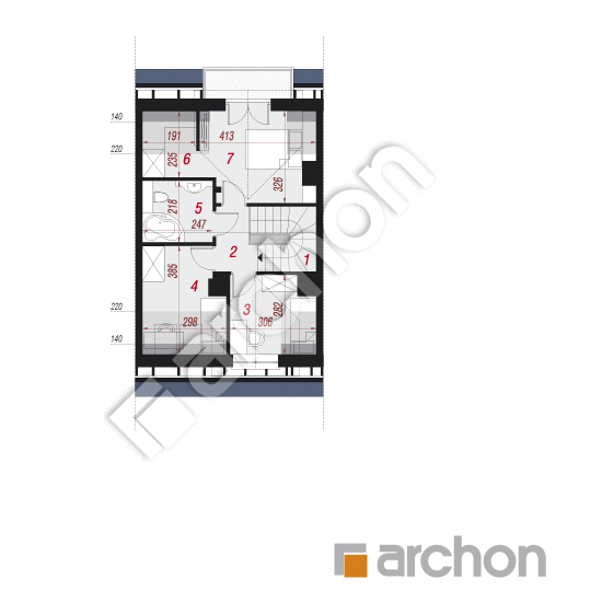 Проект дома ARCHON+ Дом в цикламенах 4 (ПС) вер. 3 План мансандри