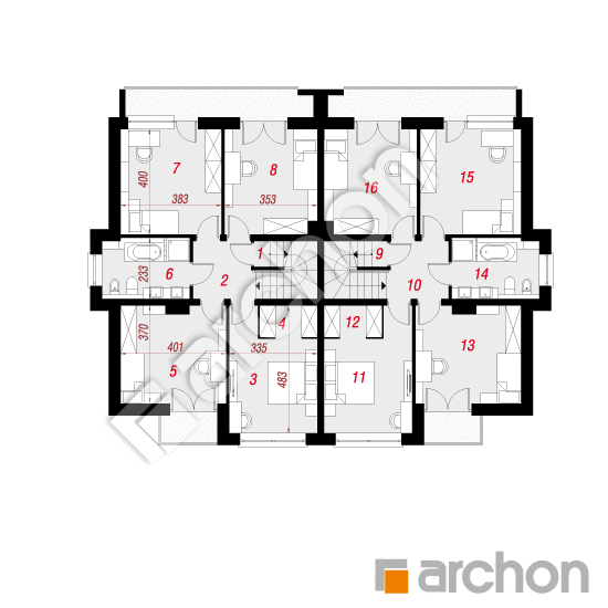 Проект дома ARCHON+ Вилла Юлия (Р2А) План першого поверху