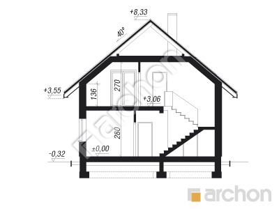 Проект дома ARCHON+ Дом в силене (Г) Розріз будинку