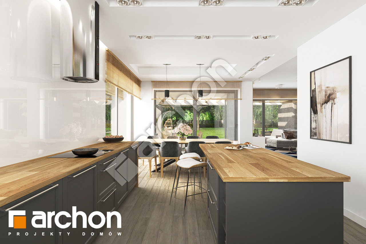 Проект будинку ARCHON+ Будинок в підсніжниках 7 (Г2) візуалізація кухні 1 від 3