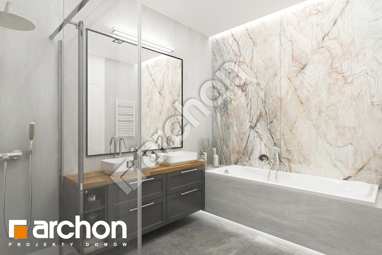 Проект будинку ARCHON+ Будинок в підсніжниках 7 (Г2) візуалізація ванни (візуалізація 3 від 2)