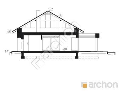 Проєкт будинку ARCHON+ Будинок в підсніжниках 7 (Г2) Розріз будинку