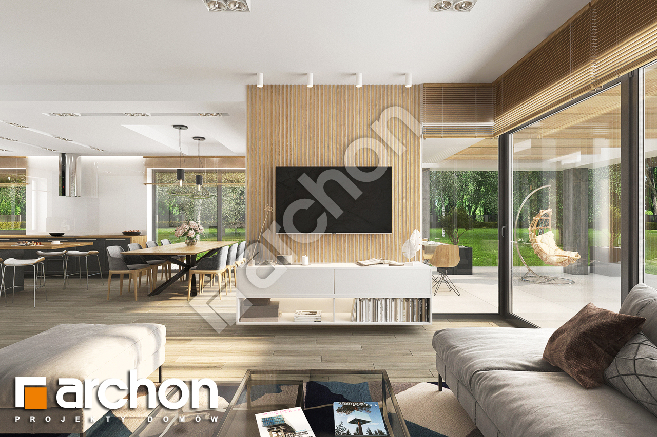Проект будинку ARCHON+ Будинок в підсніжниках 7 (Г2) денна зона (візуалізація 1 від 2)
