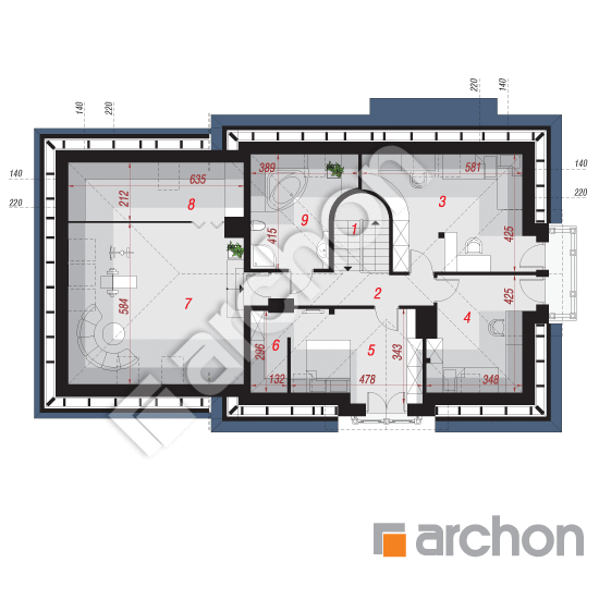 Проект будинку ARCHON+ Будинок в гіацинтах (Г2) вер. 2 План мансандри