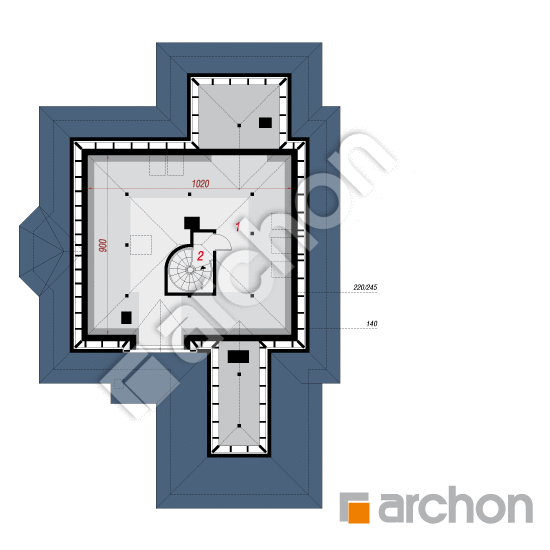 Проект дома ARCHON+ Дом в настурциях 3 вер.3 План мансандри