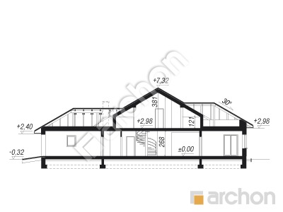 Проект дома ARCHON+ Дом в настурциях 3 вер.3 Розріз будинку