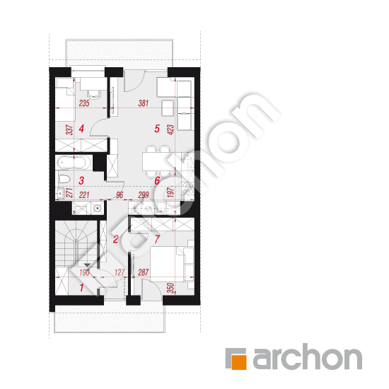 Проект будинку ARCHON+ Будинок в фіалках (Р2С) вер.2 План мансандри