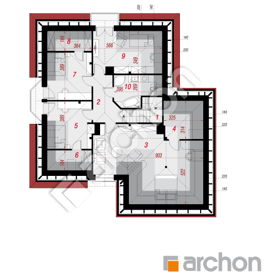 Проект дома ARCHON+ Дом в зорьках (Г2) вер.2 План мансандри