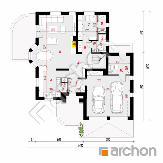 Проект будинку ARCHON+ Будинок в зірках (Г2) вер.2 План першого поверху