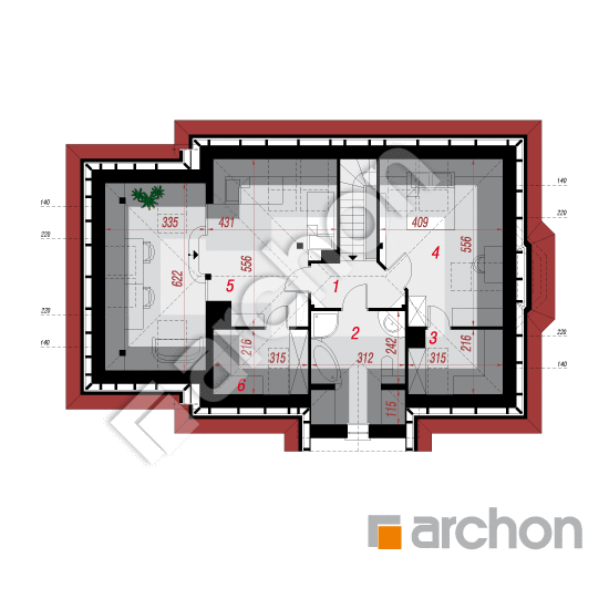 Проект будинку ARCHON+ Будинок в лотосах (Г) вер.2 План мансандри