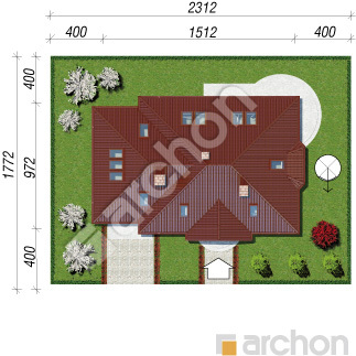 Проєкт будинку ARCHON+ Будинок в лотосах (Г) вер.2 Ситуація