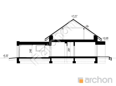 Проект дома ARCHON+ Дом в наранхиле 3 (Г2) Розріз будинку
