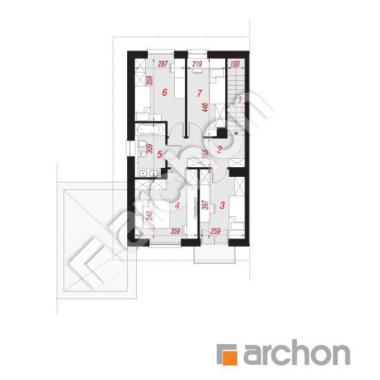 Проект дома ARCHON+ Дом в тунбергиях 5 (ГС) План першого поверху
