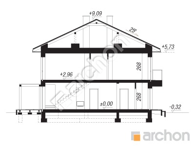 Проект дома ARCHON+ Дом в тунбергиях 5 (ГС) Розріз будинку