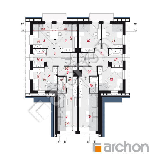 Проект дома ARCHON+ Дом в клематисах 6 (Р2) План мансандри