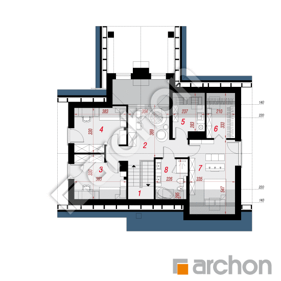 Проект дома ARCHON+ Дом в брунерах План мансандри