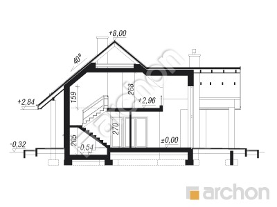 Проект дома ARCHON+ Дом в брунерах Розріз будинку