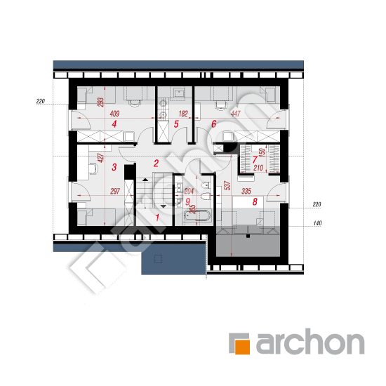 Проект дома ARCHON+ Дом в журавках 12 (Г) План мансандри