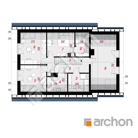 Проект дома ARCHON+ Дом в изумрудах 5 (Г) План мансандри