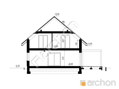 Проект дома ARCHON+ Дом в изумрудах 5 (Г) Розріз будинку