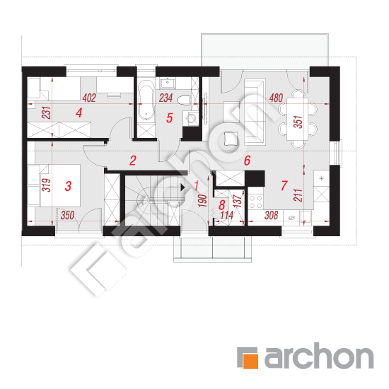 Проект дома ARCHON+ Дом в иберисах (Р2Б) План мансандри