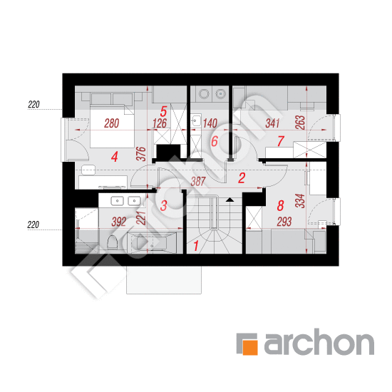Проект будинку ARCHON+ Будинок в іберійках 4 План мансандри