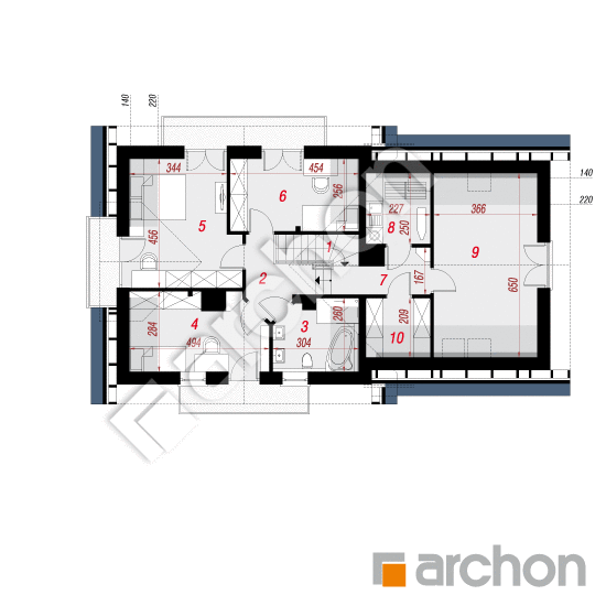 Проект дома ARCHON+ Дом в рододендронах 7 (Г2Н) План мансандри