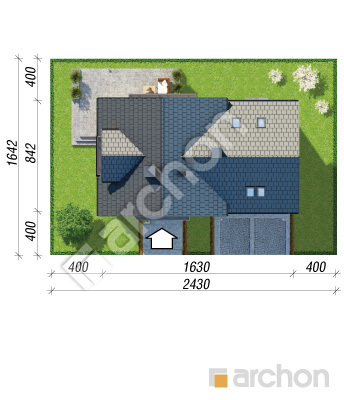 Проект дома ARCHON+ Дом в рододендронах 7 (Г2Н) Ситуація