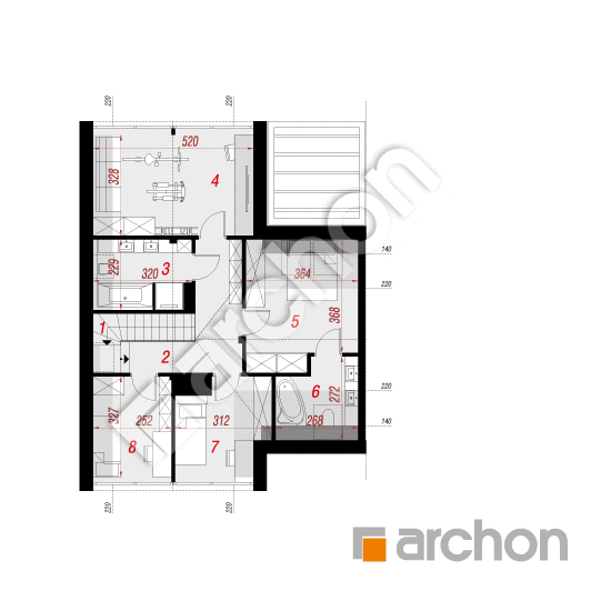 Проект будинку ARCHON+ Будинок в мускатах 2 (Б) План мансандри