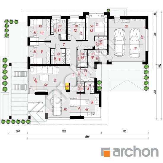 Проект будинку ARCHON+ Будинок в підсніжниках 8 (Г2) План першого поверху