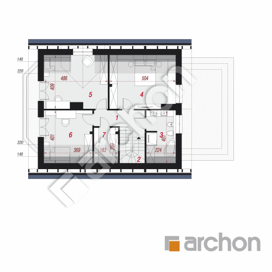 Проект будинку ARCHON+ Будинок в деванні 2 (п) вер.3 План мансандри
