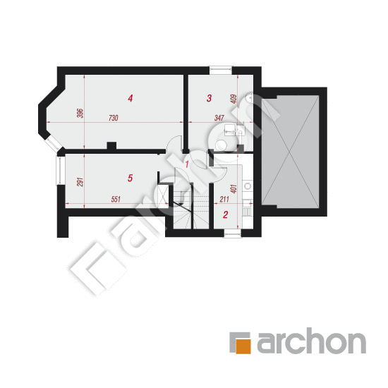 Проект дома ARCHON+ Дом в деванне 2 (П) вер.3 План підвалу