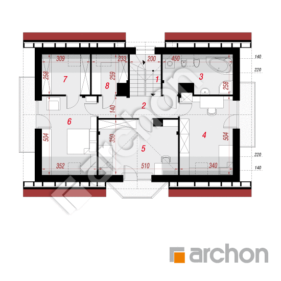 Проект дома ARCHON+ Дом в майоране 2 вер.2 План мансандри