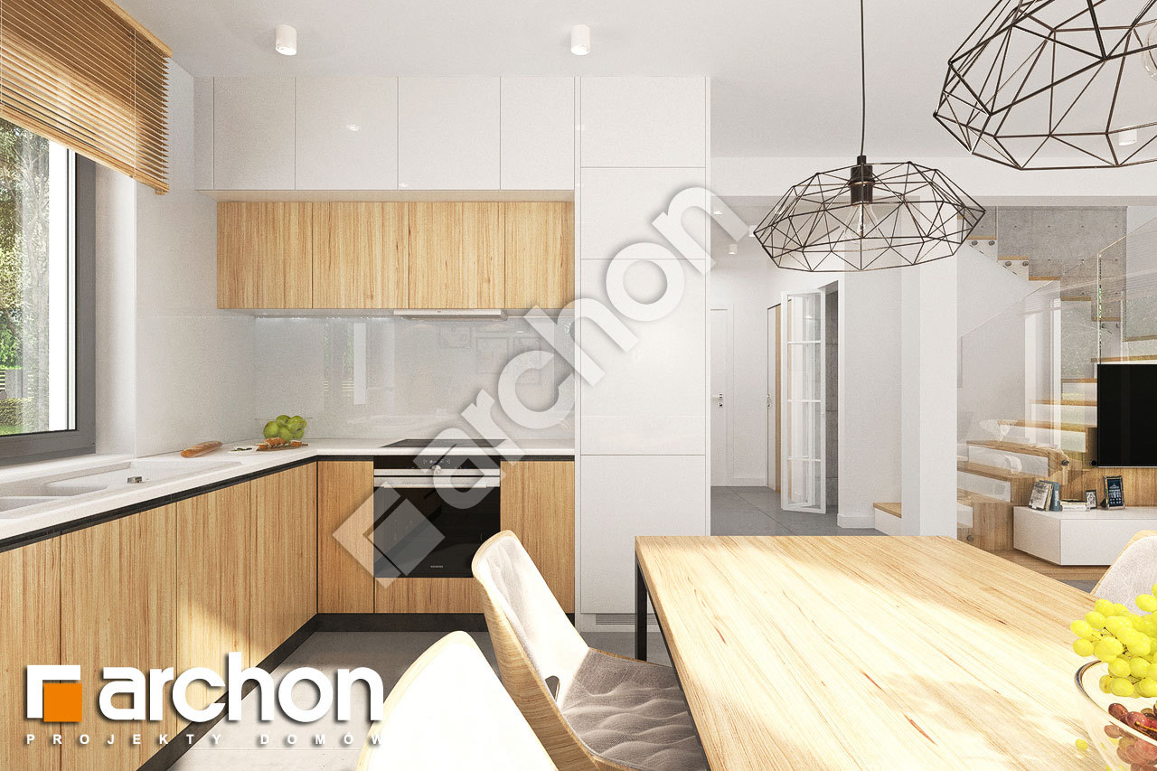Проект будинку ARCHON+ Будинок в хлорофітумі (Т) візуалізація кухні 1 від 2