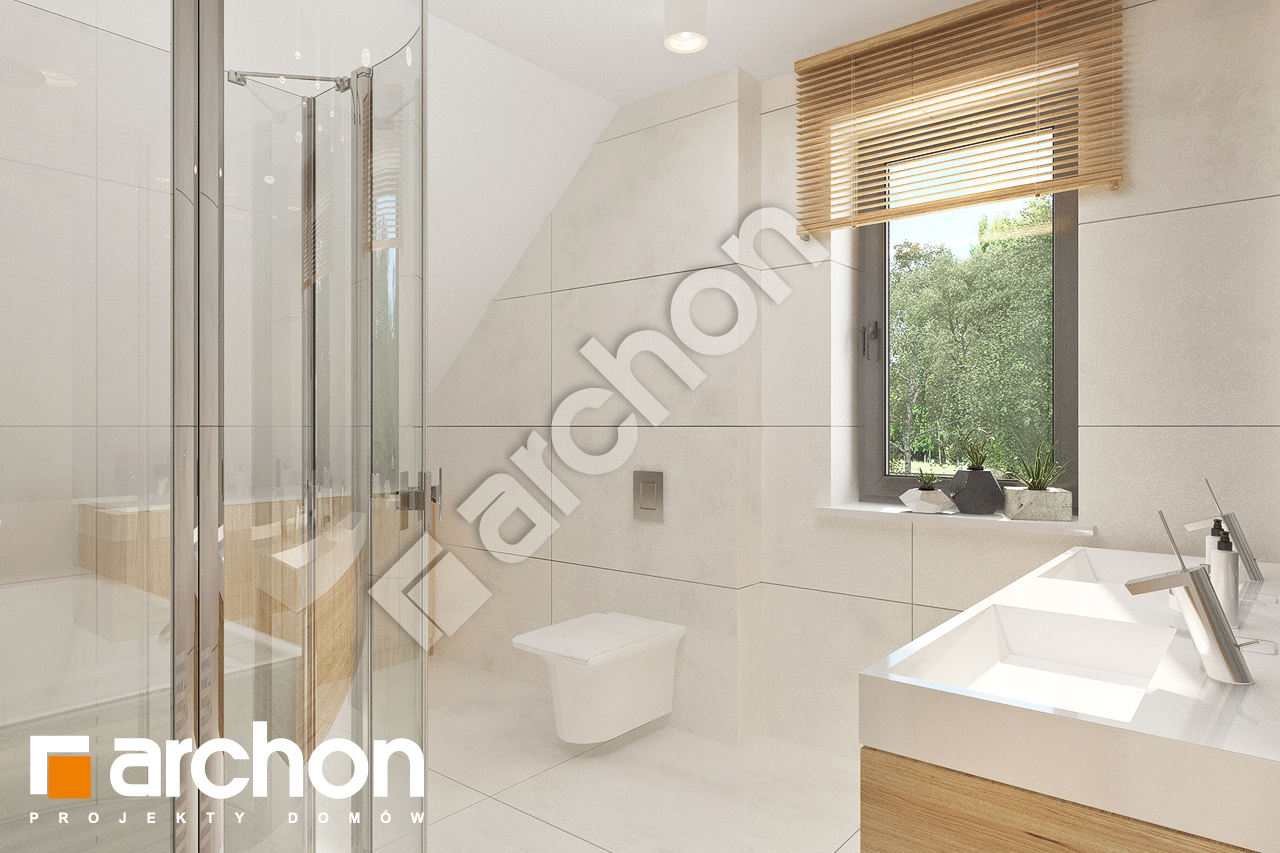 Проект будинку ARCHON+ Будинок в хлорофітумі (Т) візуалізація ванни (візуалізація 3 від 3)